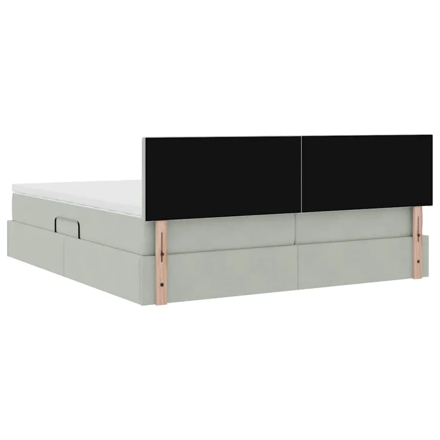 Lit de Rangement avec matelas Gris clair 100 x 200 cm - 12
