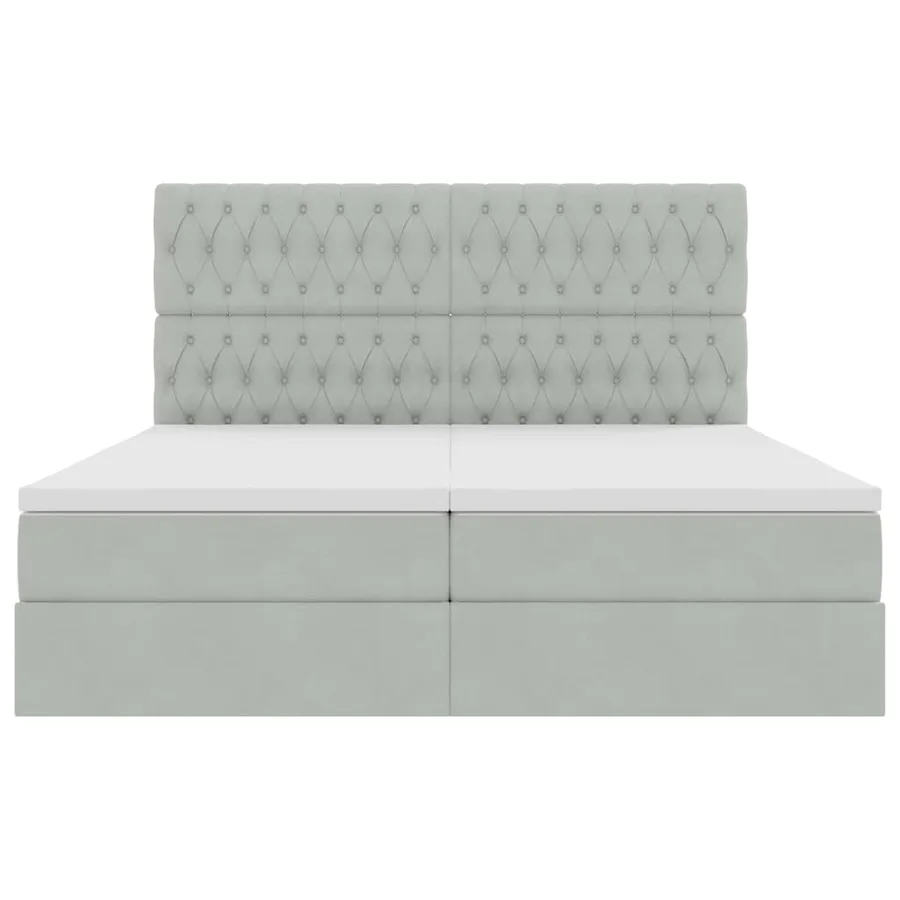 Lit de rangement LED avec matelas Gris clair 200 x 200 cm - 11