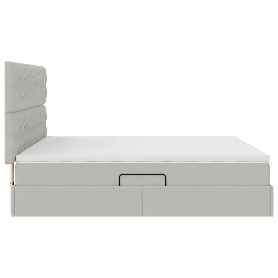 Lit de rangement LED avec matelas Gris clair 200 x 200 cm - 12
