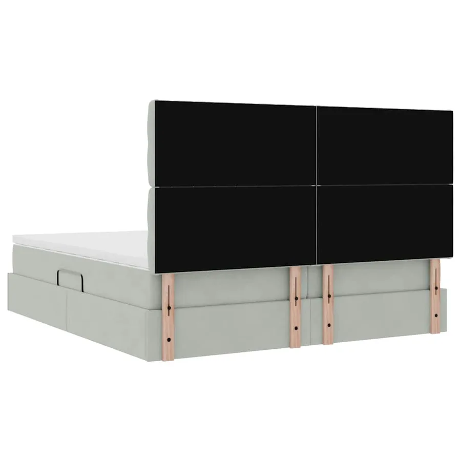 Lit de rangement LED avec matelas Gris clair 200 x 200 cm - 13