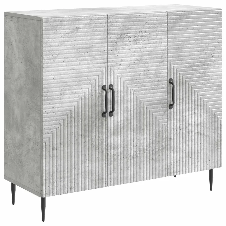 Buffet Gris béton 89 x 34,5 x 80 cm Bois d'ingénierie - 2