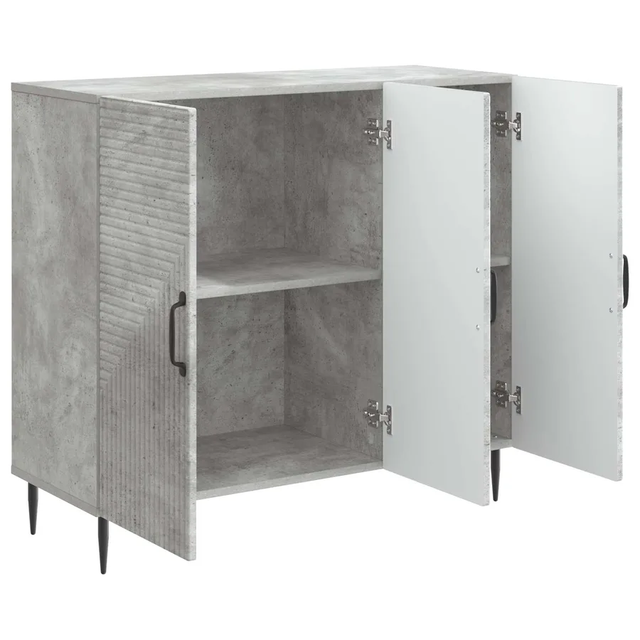 Buffet Gris béton 89 x 34,5 x 80 cm Bois d'ingénierie - 5