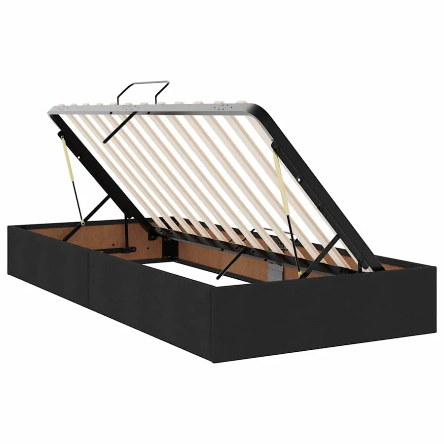 Lit avec rangement et matelas Noir 90 x 200 cm Polyester - 6