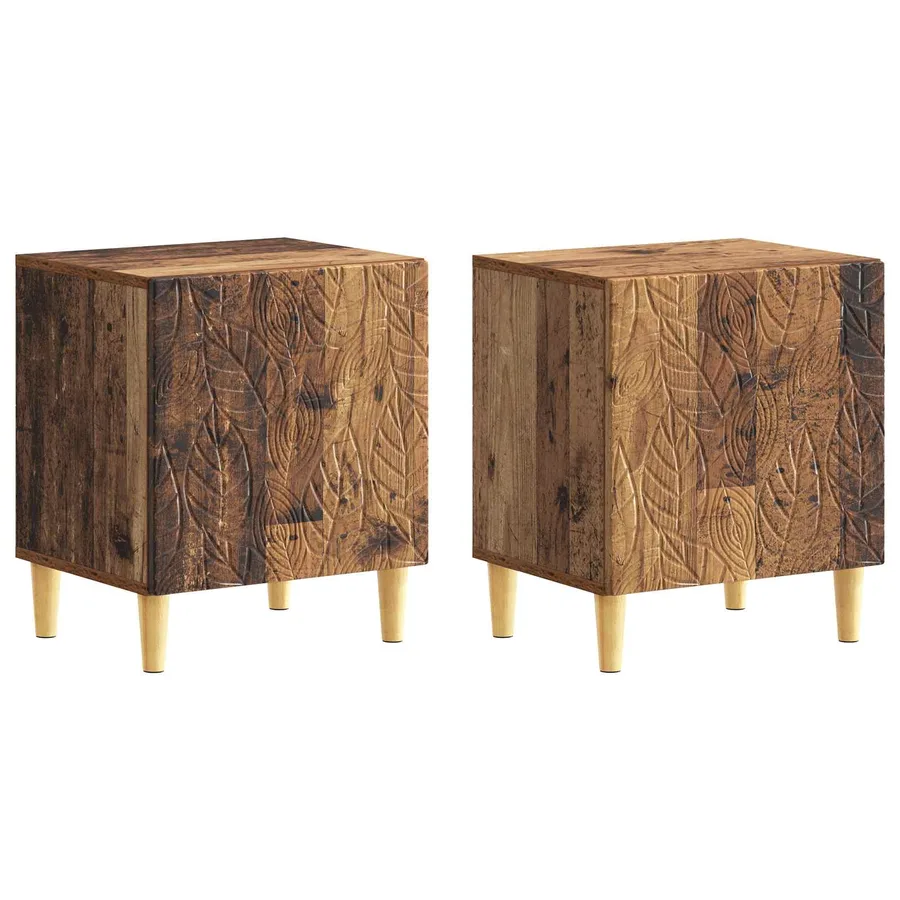 Table de chevet 2 pcs Bois ancien 43 x 34,5 x 50 cm - 2