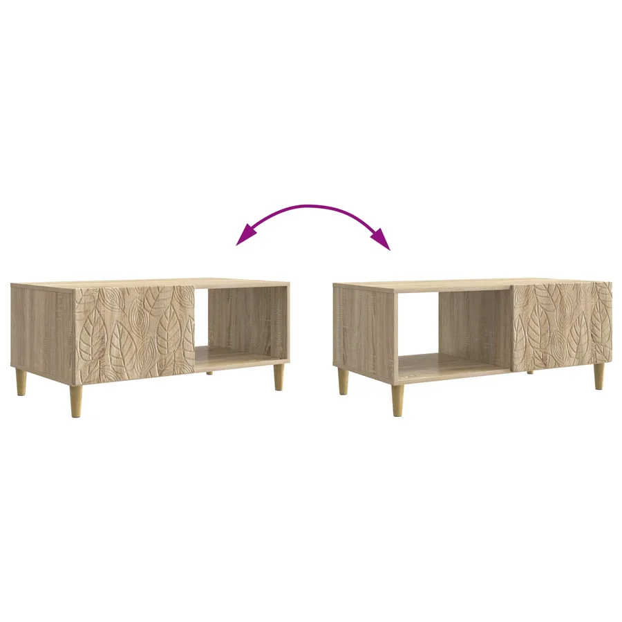 Table basse Chêne Sonoma 90 x 50 x 40 cm Bois d'ingénierie - 9