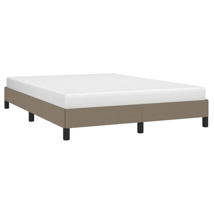 Cadre de lit sans matelas taupe 140x190 cm tissu - 3