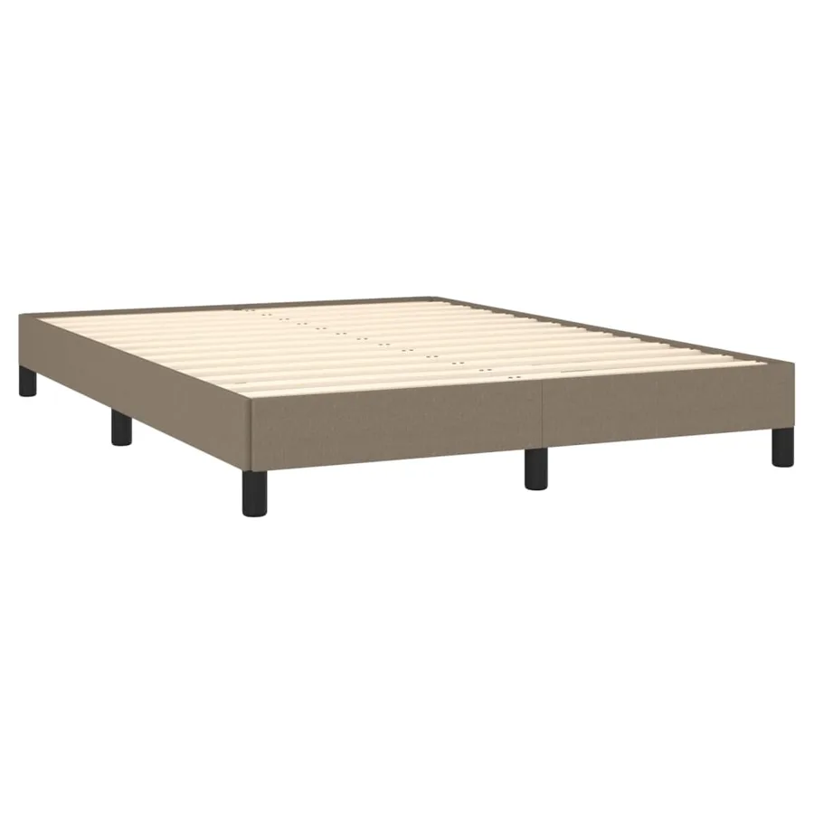 Cadre de lit sans matelas taupe 140x190 cm tissu - 4