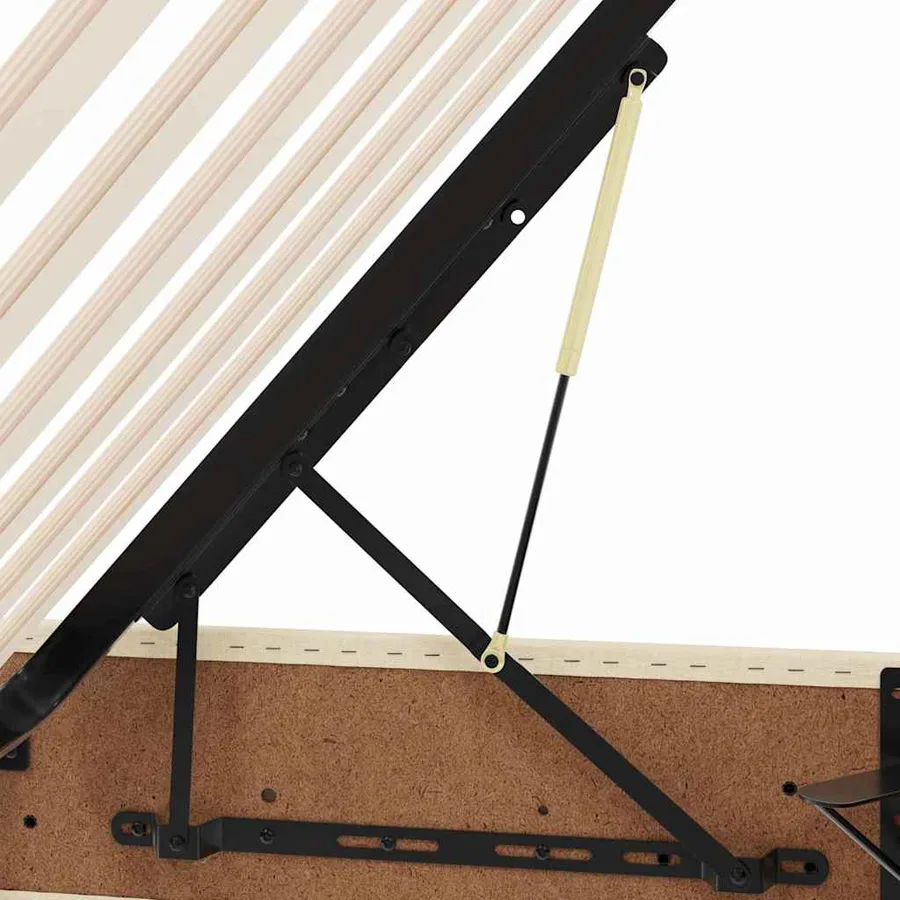 Lit de rangement LED avec matelas Crème 200 x 200 cm Tissu - 15