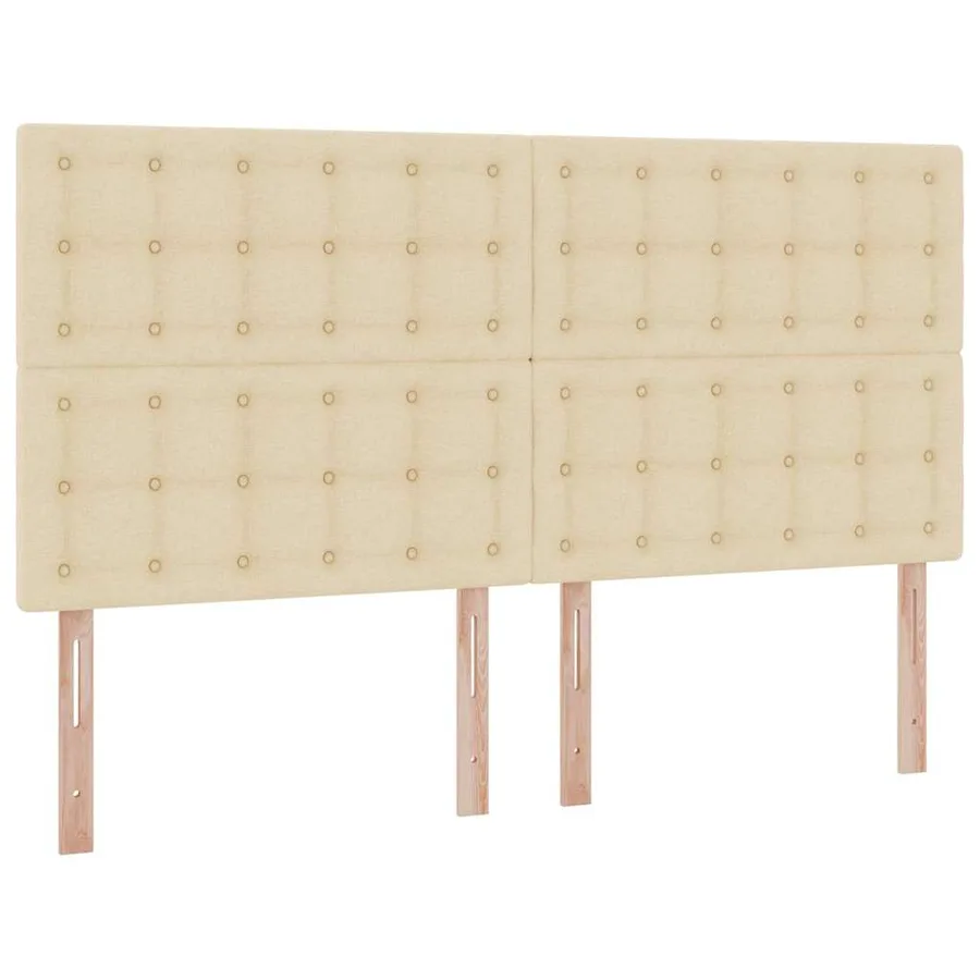 Lit de rangement LED avec matelas Crème 200 x 200 cm Tissu - 8
