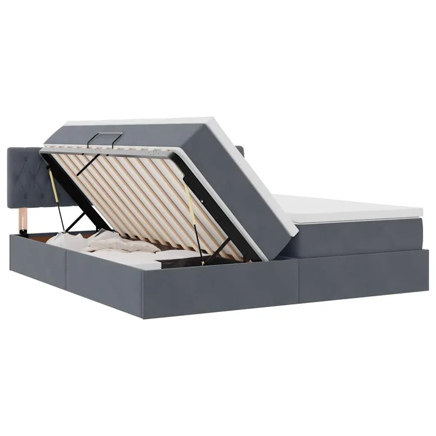 Lit de Rangement avec matelas Gris foncé 90 x 200 cm - 7