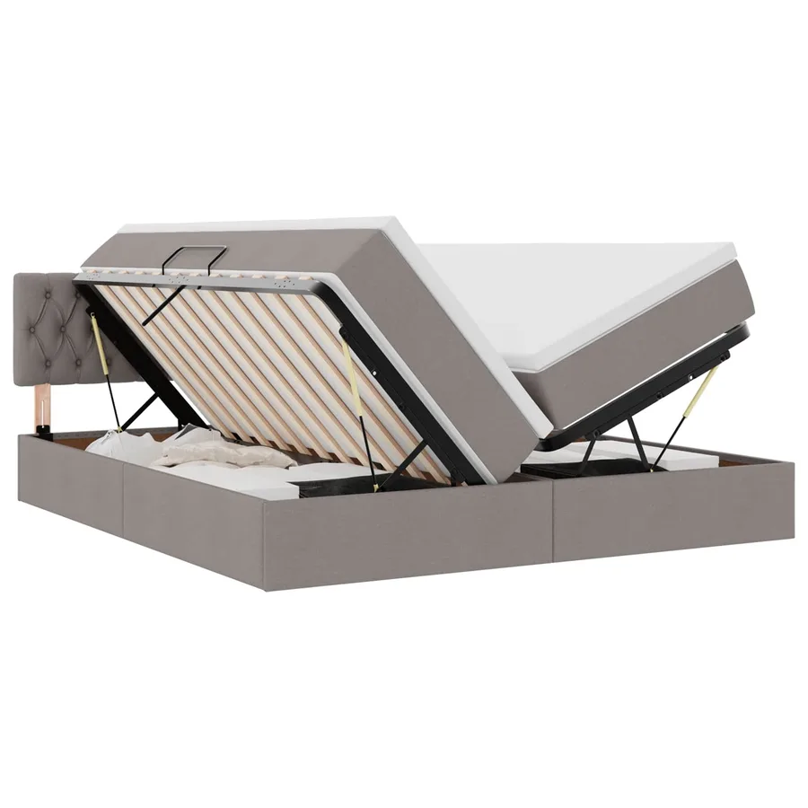 Lit de Rangement Taupe 200 x 200 cm Cuir synthétique - 2