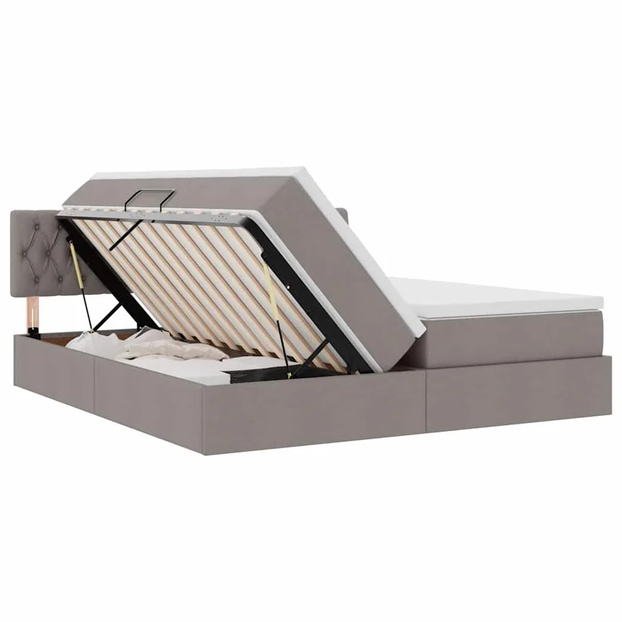 Lit de Rangement Taupe 200 x 200 cm Cuir synthétique - 7