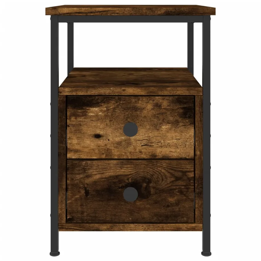 Table de chevet chêne fumé 34x35,5x50 cm bois d'ingénierie - 5