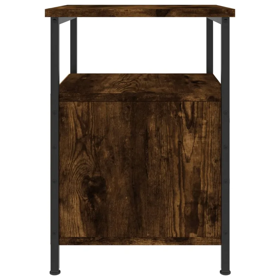 Table de chevet chêne fumé 34x35,5x50 cm bois d'ingénierie - 7