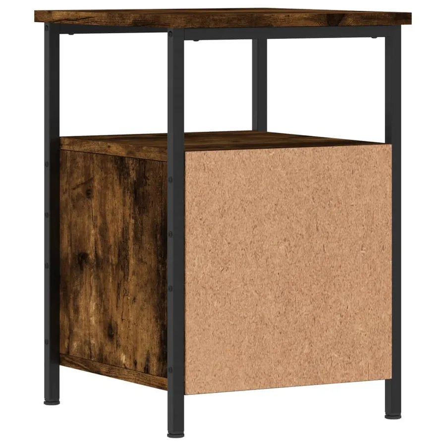 Table de chevet chêne fumé 34x35,5x50 cm bois d'ingénierie - 8