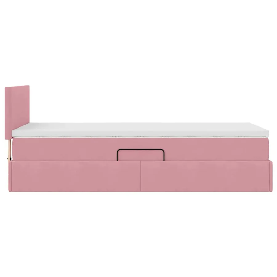 Lit de Rangement avec matelas Rose 100 x 200 cm Velours - 10