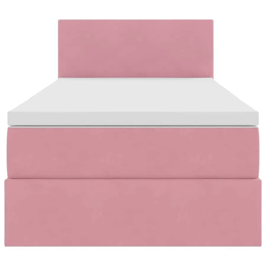 Lit de Rangement avec matelas Rose 100 x 200 cm Velours - 7