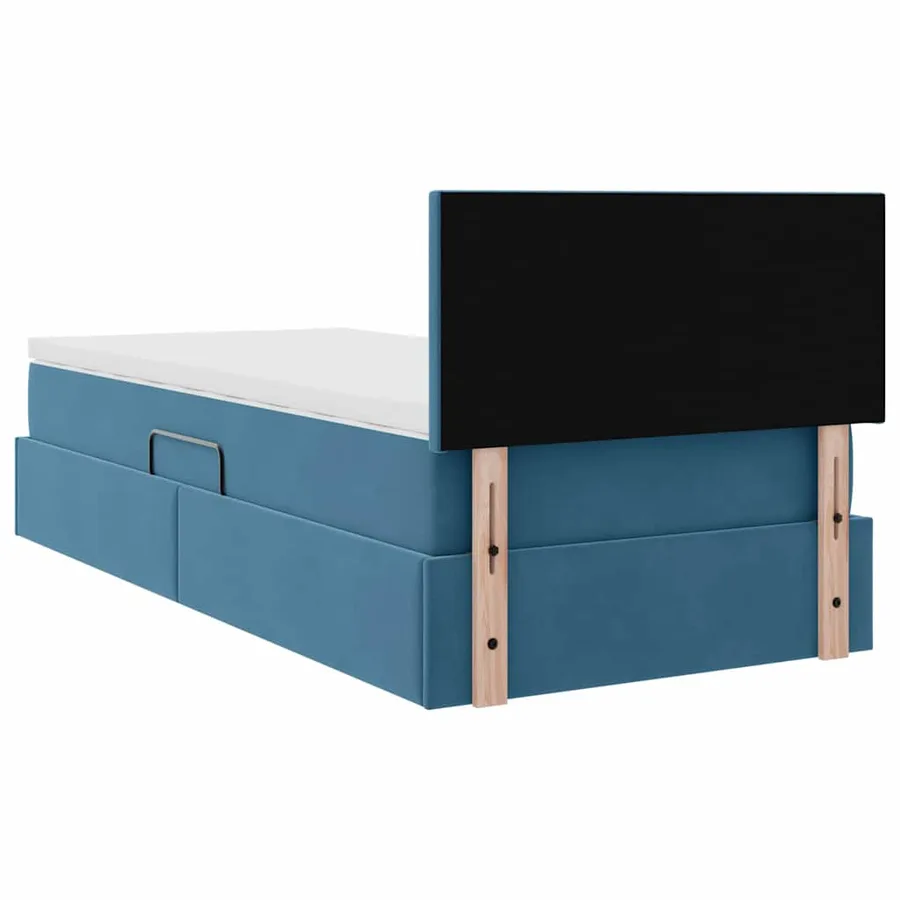 Lit de rangement LED avec matelas Bleu foncé 100 x 200 cm - 12