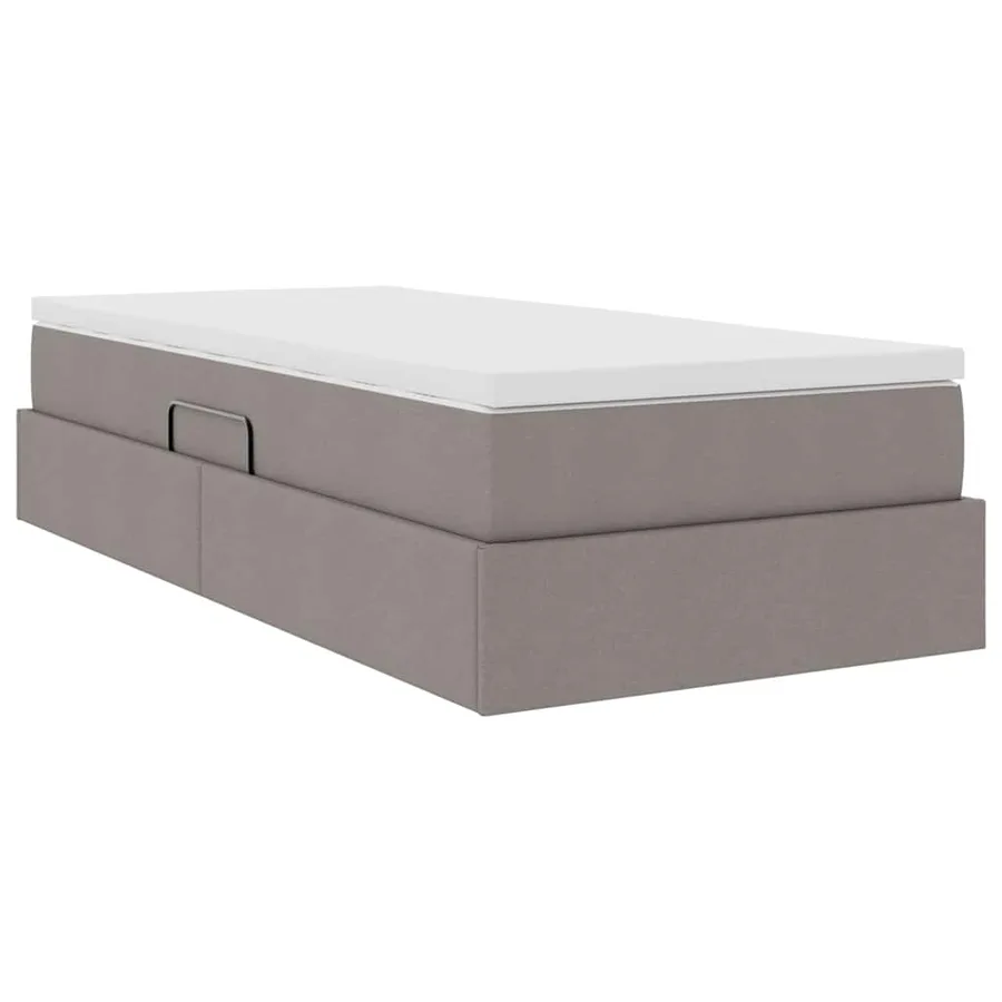Lit avec rangement et matelas Taupe 100 x 200 cm Polyester - 10