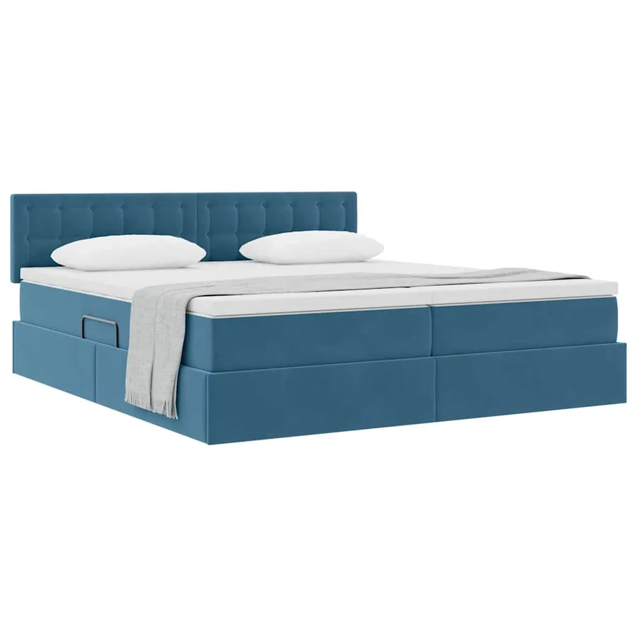 Lit de Rangement avec matelas Bleu foncé 100 x 200 cm - 3