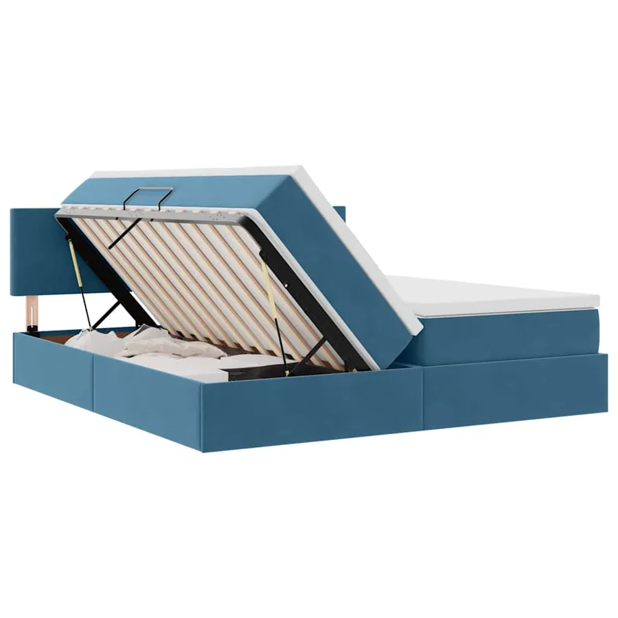 Lit de Rangement avec matelas Bleu foncé 100 x 200 cm - 7