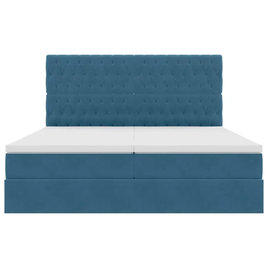 Lit de rangement LED avec matelas Bleu foncé 200 x 200 cm - 11