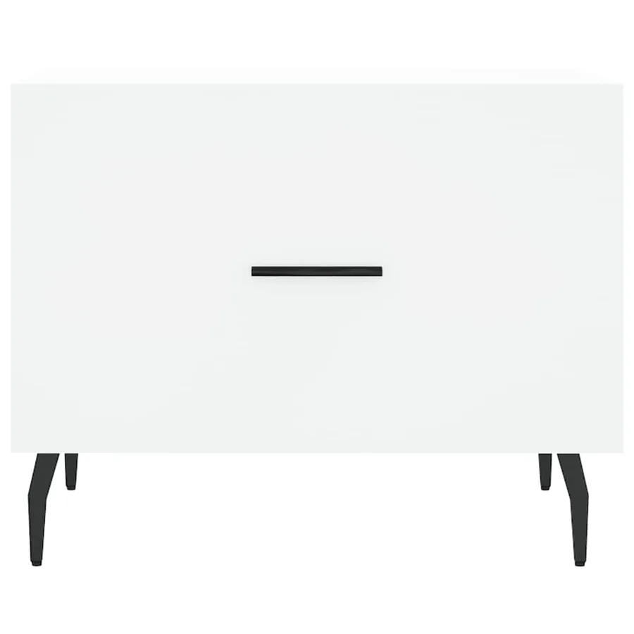 Table basse blanc 50x50x40 cm bois d'ingénierie - 5