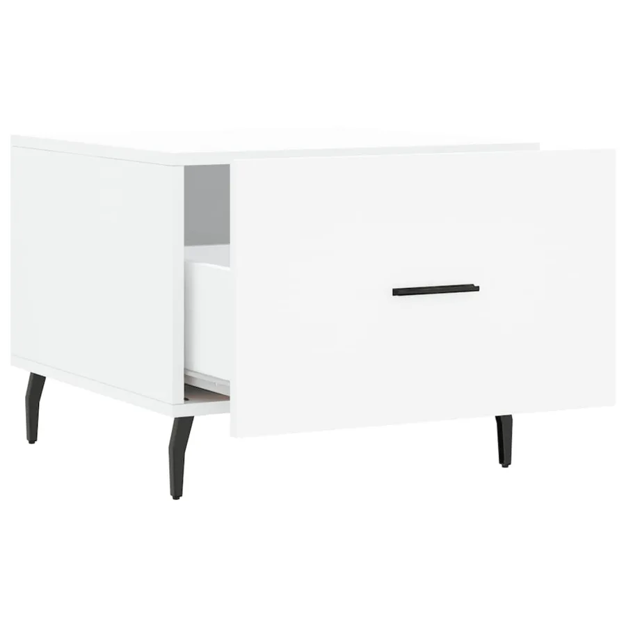 Table basse blanc 50x50x40 cm bois d'ingénierie - 6
