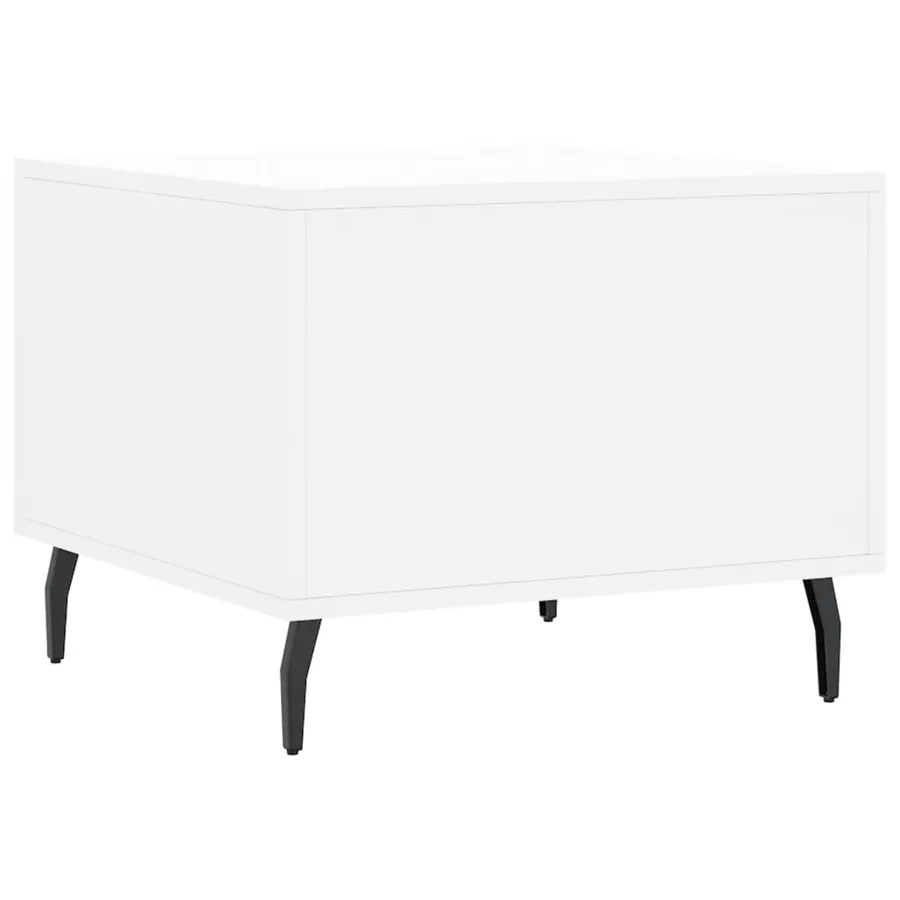 Table basse blanc 50x50x40 cm bois d'ingénierie - 8