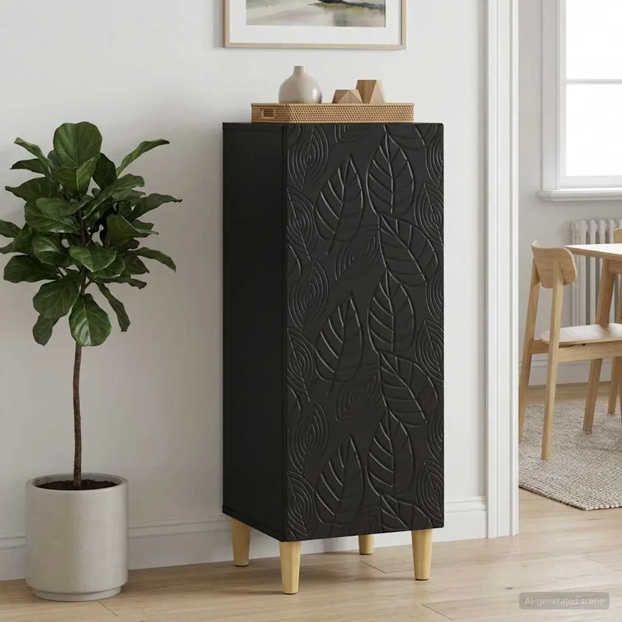 Buffet Noir 33 x 34,5 x 90 cm Bois d'ingénierie - 3