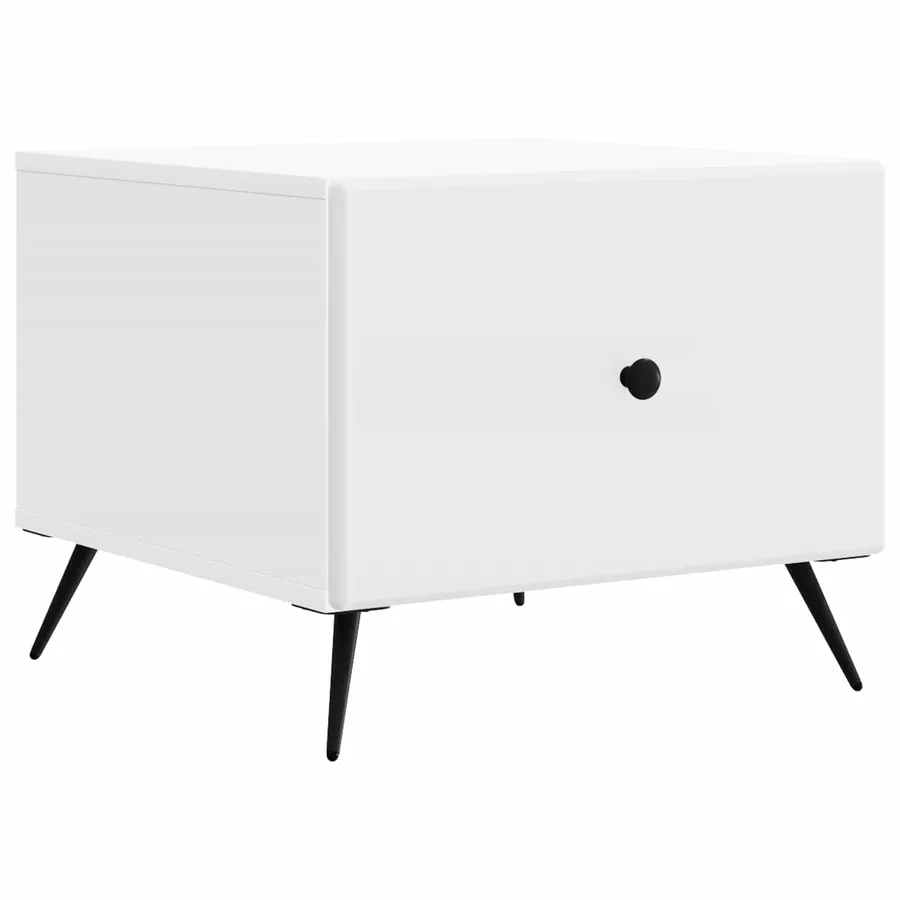 Table basse avec tiroir Blanc 49 x 50 x 40 cm Bois d'ingénierie - 2