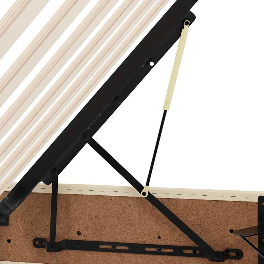 Lit avec rangement et matelas Crème 90 x 190 cm Polyester - 12