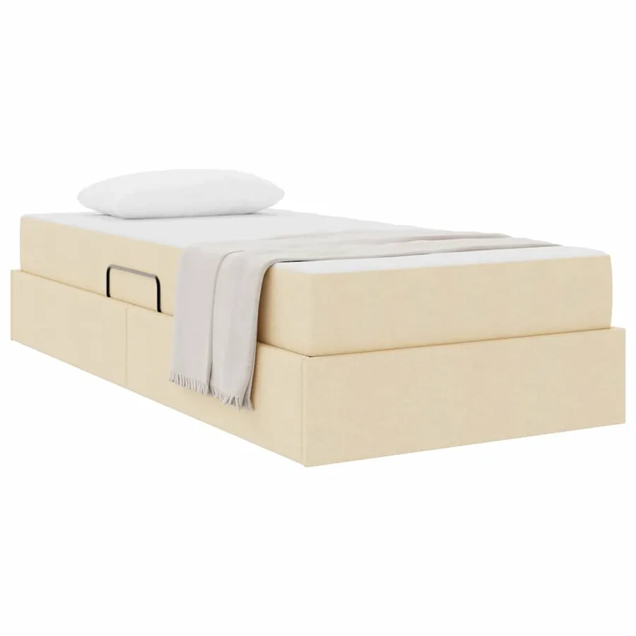 Lit avec rangement et matelas Crème 90 x 190 cm Polyester - 3