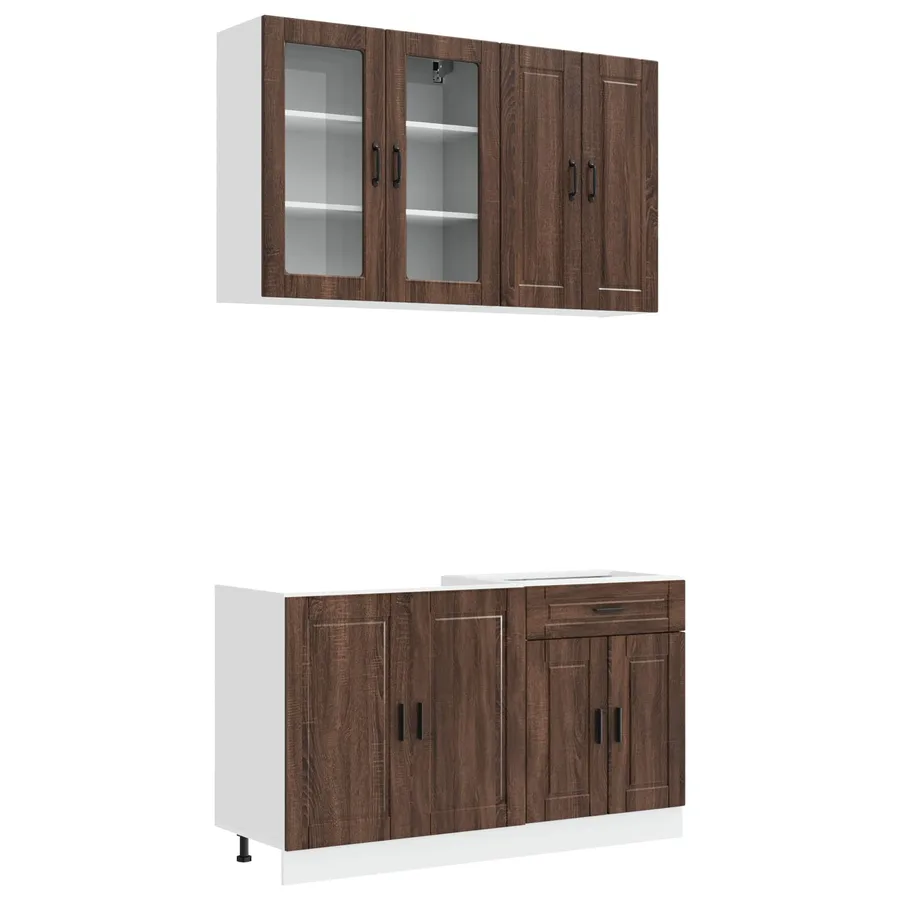 Unité de cuisine PORTO 4 pcs Chêne brun Bois d'ingénierie - 2