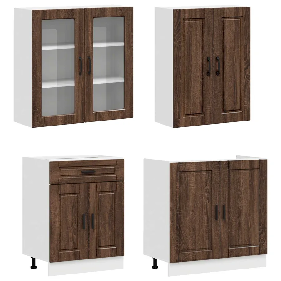 Unité de cuisine PORTO 4 pcs Chêne brun Bois d'ingénierie - 3