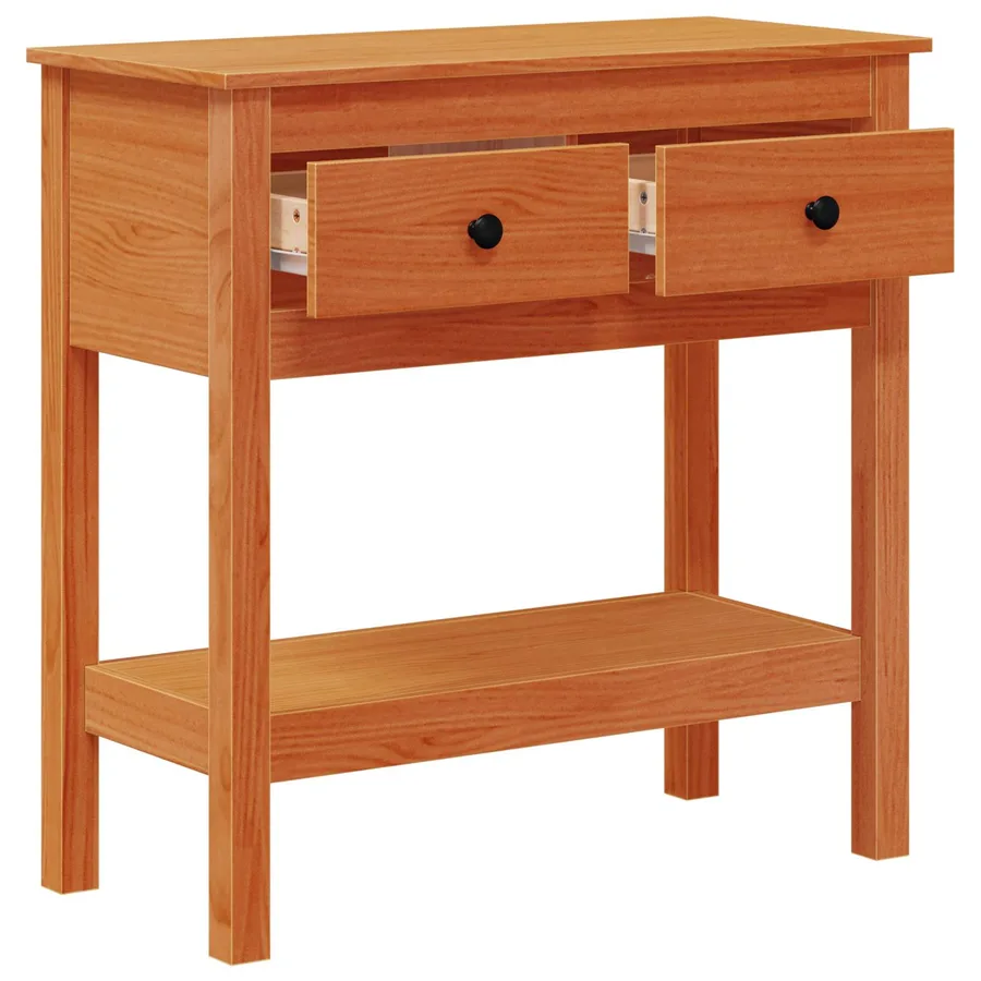 Table console Cire marron 75 x 35 x 75 cm Pin massif - 2
