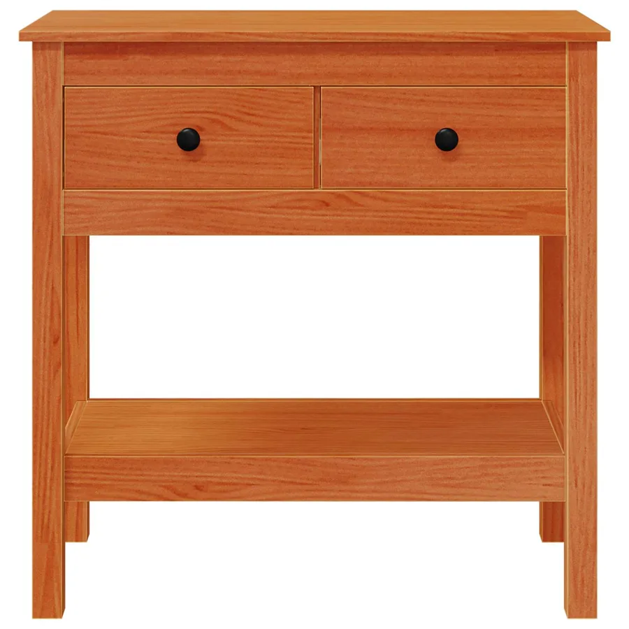 Table console Cire marron 75 x 35 x 75 cm Pin massif - 5