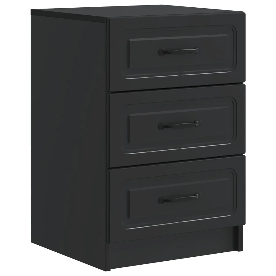 Cabinet de chevet Noir 43 x 41 x 63,5 cm Bois d'ingénierie - 2