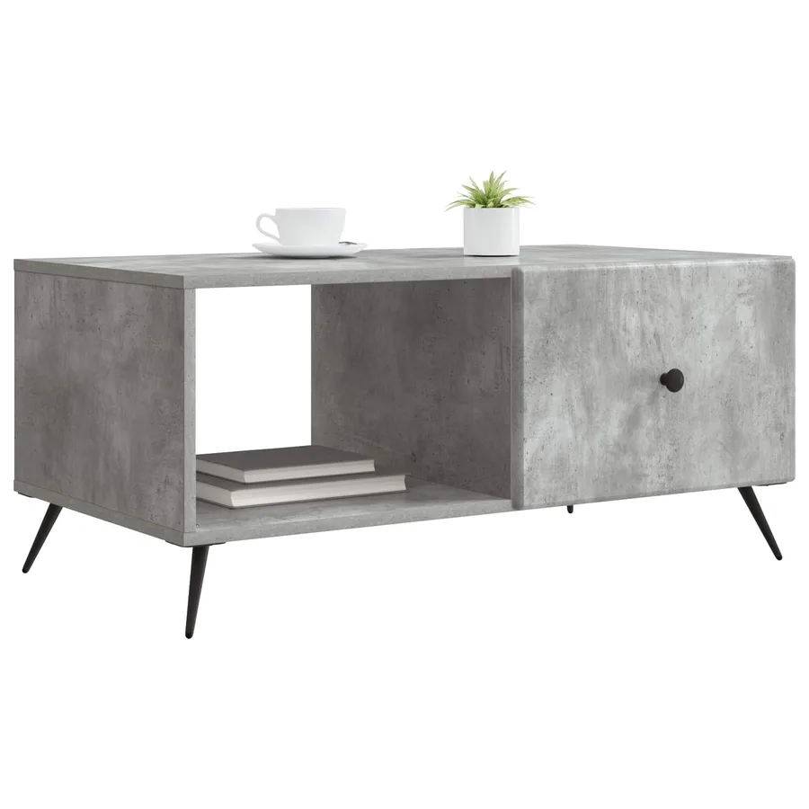 Table basse Gris béton 90 x 50 x 40 cm Bois d'ingénierie - 3
