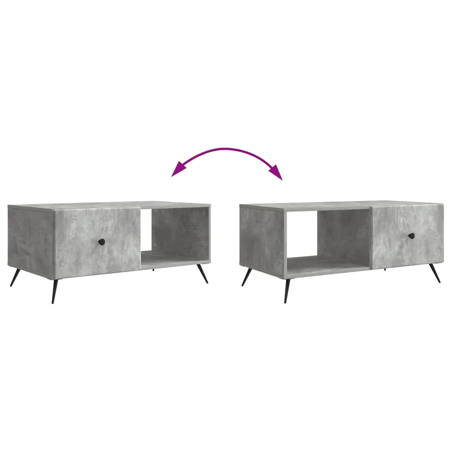 Table basse Gris béton 90 x 50 x 40 cm Bois d'ingénierie - 8