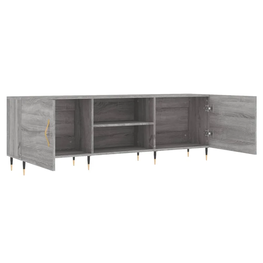 Meuble TV sonoma gris 150x30x50 cm bois d'ingénierie - 6
