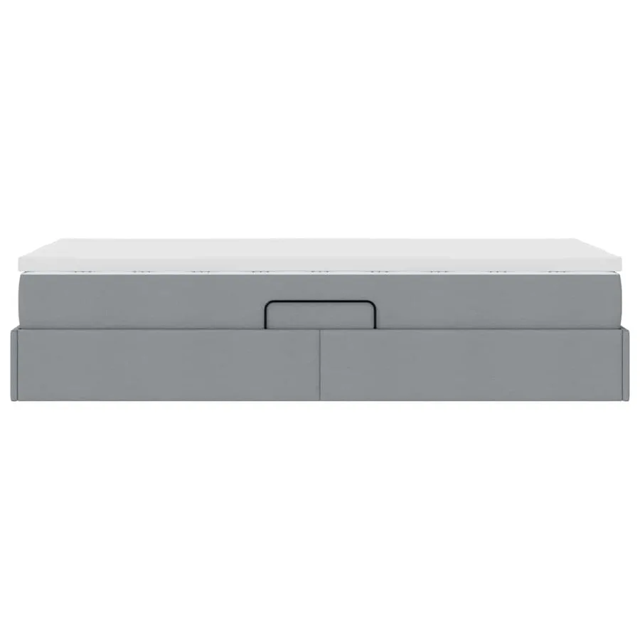 Lit avec rangement et matelas Gris clair 90 x 200 cm Polyester - 9