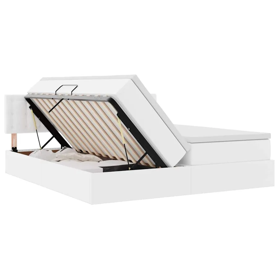 Lit de Rangement Blanc pur 180 x 200 cm Cuir synthétique - 7