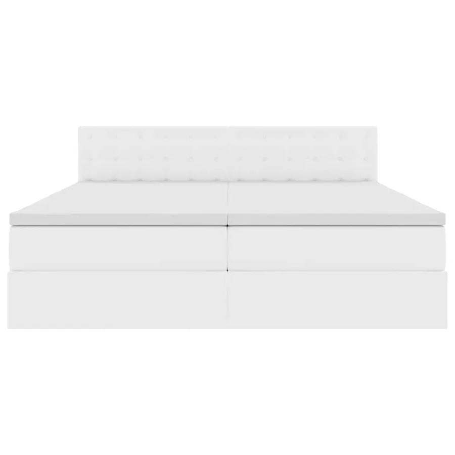 Lit de Rangement Blanc pur 180 x 200 cm Cuir synthétique - 8