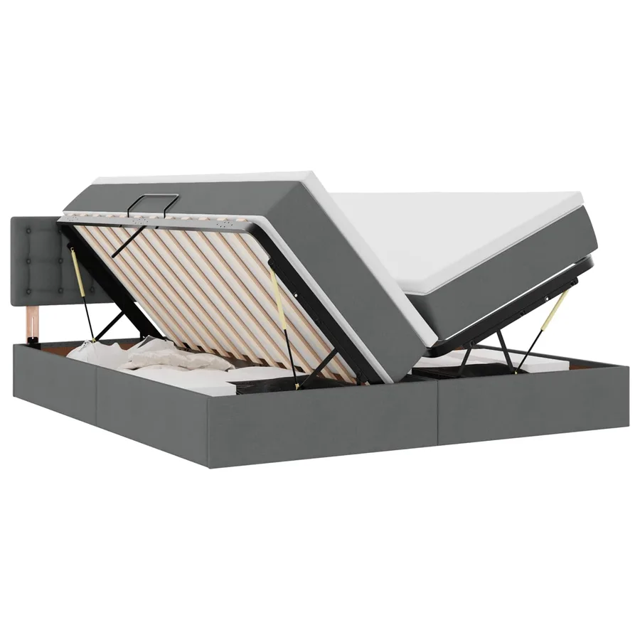 Lit de Rangement Gris foncé 180 x 200 cm Cuir synthétique - 2