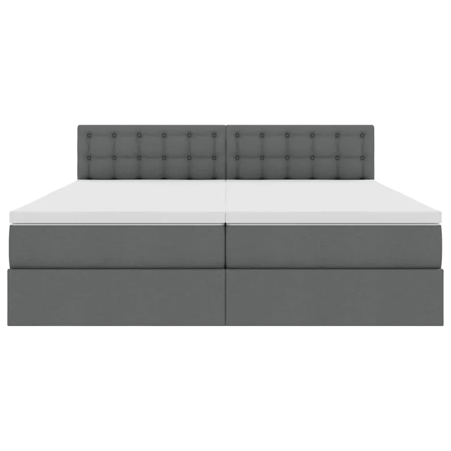 Lit de Rangement Gris foncé 180 x 200 cm Cuir synthétique - 8