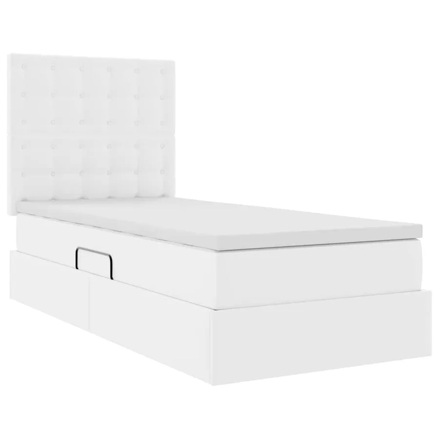 Lit de Rangement Blanc pur 90 x 200 cm Cuir synthétique - 5