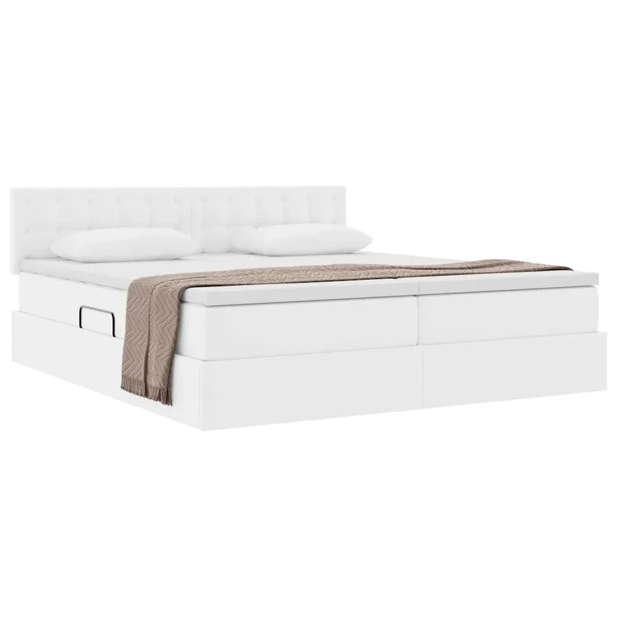 Lit de Rangement Blanc pur 200 x 200 cm Cuir synthétique - 3