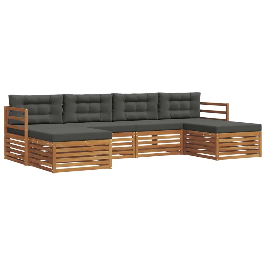 Ensembles de canapés avec coussin 6 pcs Naturel et Anthracite - 2