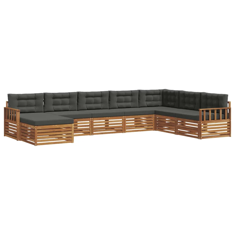 Ensemble de canapés d'extérieur 8 pcs Naturel et Anthracite - 2